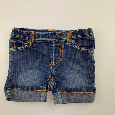 Girls Pumpkin Patch, cute blue stretch denim shorts, adjustable, GUC, size 000