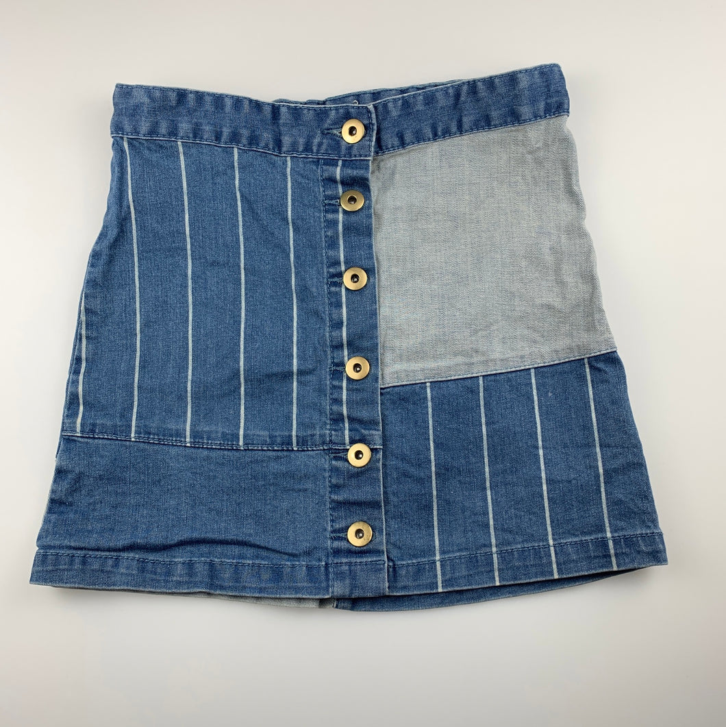 Girls Pumpkin Patch, patchwork stretch dnim skirt, adjustable, GUC, size 8