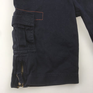 Boys Target, navy cotton cargo pants, elaticated waist, GUC, size 00