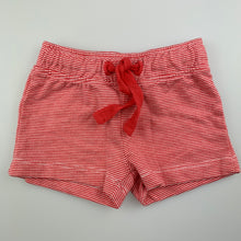 Load image into Gallery viewer, Unisex Target, red &amp; white stripe soft cotton shorts, EUC, size 0000