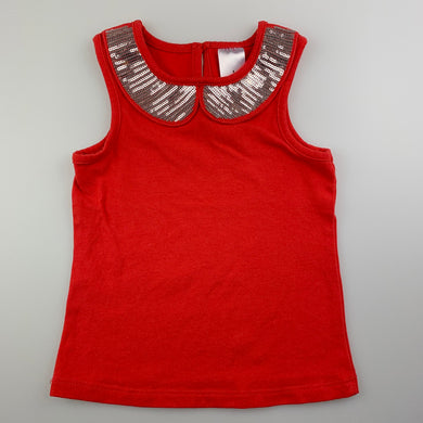 Girls Target, tank / t-shirt, sequin collar, GUC, size 1