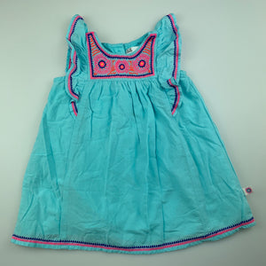 Girls Target, colourful lined cotton party dress, embroidered, EUC, size 0