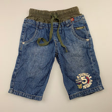 Load image into Gallery viewer, Boys Topolino, blue denim pants, elasticated, GUC, size 00