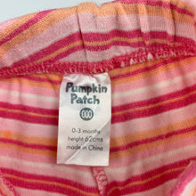 Load image into Gallery viewer, Girls Pumpkin Patch, soft stretchy striped pants / bottoms, GUC, size 000