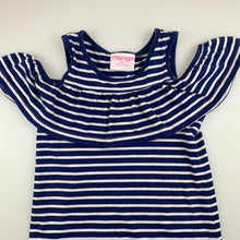 Load image into Gallery viewer, Girls Mango, blue &amp; white stripe soft stretchy party dress, EUC, size 4