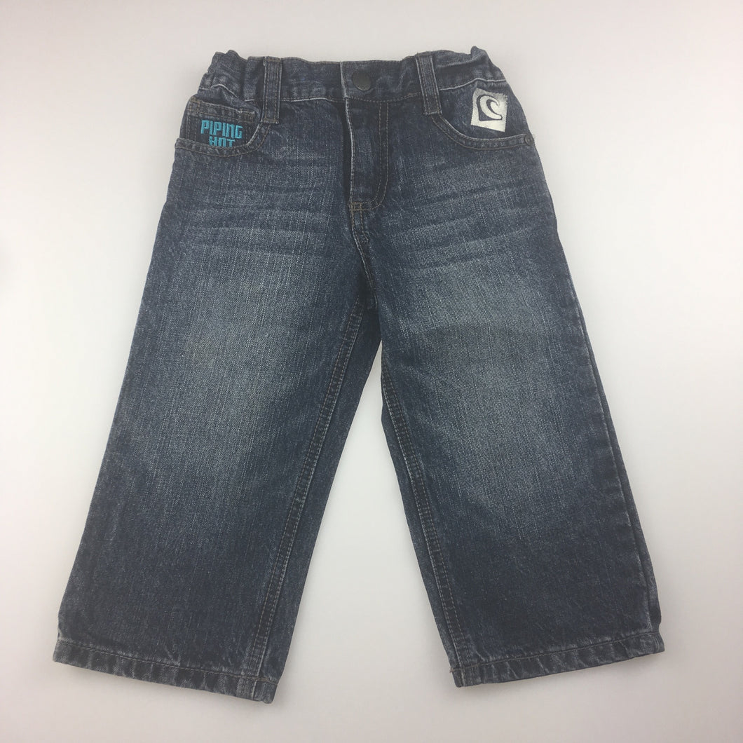 Boys Piping Hot, blue denim jeans, adjustable waist, EUC, size 2