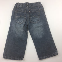 Load image into Gallery viewer, Boys Piping Hot, blue denim jeans, adjustable waist, EUC, size 2