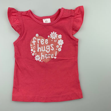 Girls Target, Baby pink cotton t-shirt / top, heart, EUC, size 00
