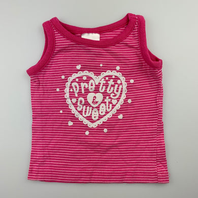 Girls Tiny Little Wonders, pink cotton tank top / t-shirt, FUC, size 000