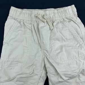 Unisex The Place, beige cotton casual pants, elasticated, EUC, size 1-2