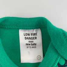 Load image into Gallery viewer, Boys Target, green soft cotton bodysuit / romper, EUC, size 0000