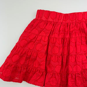 Girls Pumpkin Patch, red lined cotton party skirt, elasticated, EUC, size 1