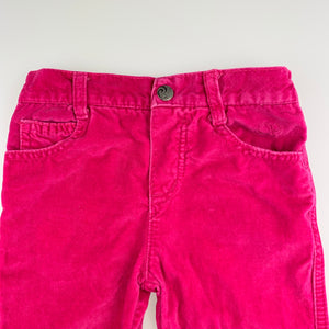Girls OP, pink velour pants, elasticated, Inside leg: 34cm, GUC, size 3