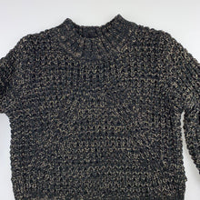 Load image into Gallery viewer, Girls Tilii, black &amp; gold knitted sweater / jumper, GUC, size 8