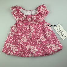 Load image into Gallery viewer, Girls Pippa &amp; Julie, pink  &amp; white floral party top, NEW, size 12 months