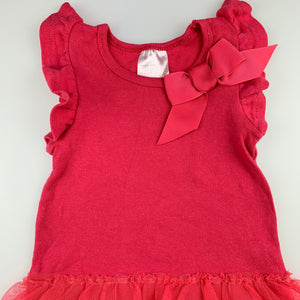 Girls Cotton On, pink cotton dress, tulle skirt, FUC, size 1