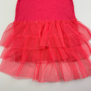 Girls Cotton On, pink cotton dress, tulle skirt, FUC, size 1