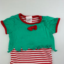 Load image into Gallery viewer, Unisex Sprout, Chrsitmas Elf cotton romper, GUC, size 00