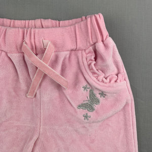 Girls Tiny Little Wonders, pink soft feel velour pants / bottoms, EUC, size 00