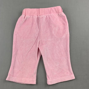 Girls Tiny Little Wonders, pink soft feel velour pants / bottoms, EUC, size 00
