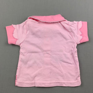 Girls pink, soft cotton embroidered top, GUC, size 00