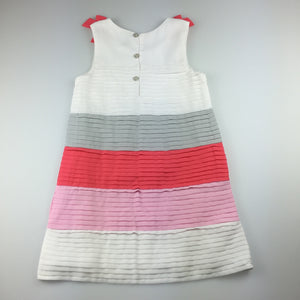 Girls Target, white, grey & pink party dress, EUC, size 5