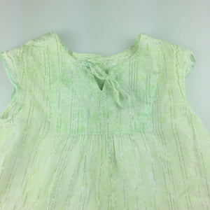 Girls Fred Bare, lightweight green cotton summer / party dress, GUC, size 1