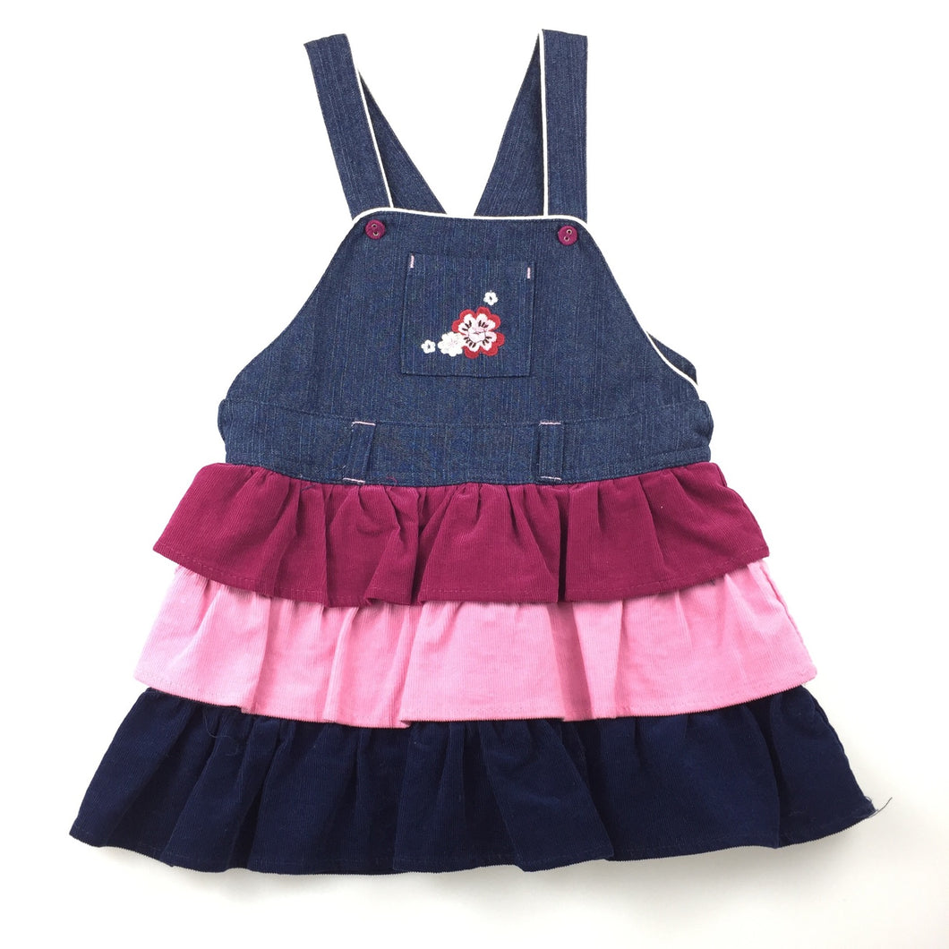 Girls Jack & Milly, denim & corduroy overalls / pinafore dress, EUC, size 0