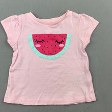 Load image into Gallery viewer, Girls Dymples, pink lightweight cotton t-shirt / top, watermelon, EUC, size 000
