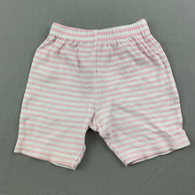 Load image into Gallery viewer, Girls Tiny Little Wonders, pink &amp; white stripe cotton shorts, GUC, size 0000
