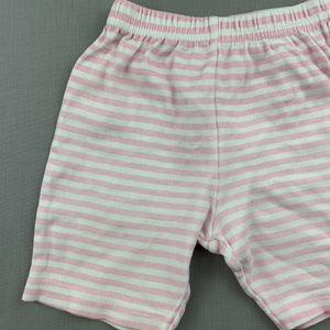 Girls Tiny Little Wonders, pink & white stripe cotton shorts, GUC, size 0000