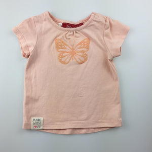 Girls Sprout, short sleeve t-shirt / top, glitter butterfly, GUC, size 000