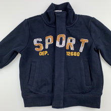 Load image into Gallery viewer, Boys Baby Biz, navy fleece lined sweater / jacket, GUC, size 00