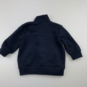 Boys Baby Biz, navy fleece lined sweater / jacket, GUC, size 00