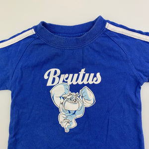 Boys NRL Official, mascots, Brutus Canterbury Bulldogs cotton top, GUC, size 00