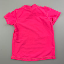 Load image into Gallery viewer, Girls Mango, pink short sleeve rashie / swim top, flamingos, EUC, size 2