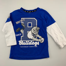 Load image into Gallery viewer, Unisex NRL Official, Canterbury Bulldogs cotton long sleeve top / t-shirt, EUC, size 6