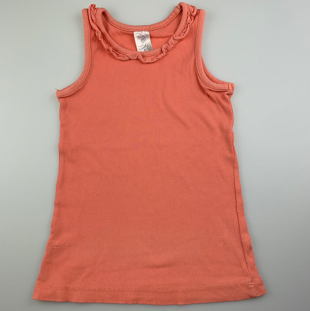 Girls Target, peach ribbed cotton tank top / t-shirt, EUC, size 7