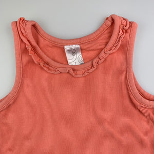 Girls Target, peach ribbed cotton tank top / t-shirt, EUC, size 7