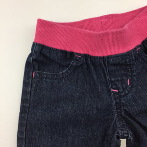 Girls Gymboree, navy denim jeans, elasticated waist, GUC, size 00