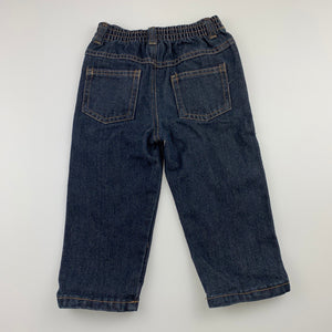 Boys dark, denim jeans, elasticated, Inside leg: 27cm, GUC, size 1-2