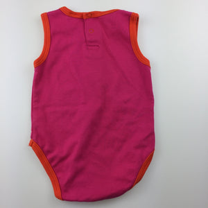 Girls Baby Now, pink cotton sleeveless bodysuit / romper, EUC, size 00