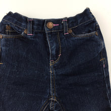 Load image into Gallery viewer, Girls Cherokee, dark denim jeans, elasticated waist, FUC, size 18 months