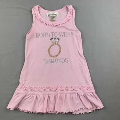 Girls BocaBoo, pink soft stretchy dress, diamonds, GUC, size 1-2