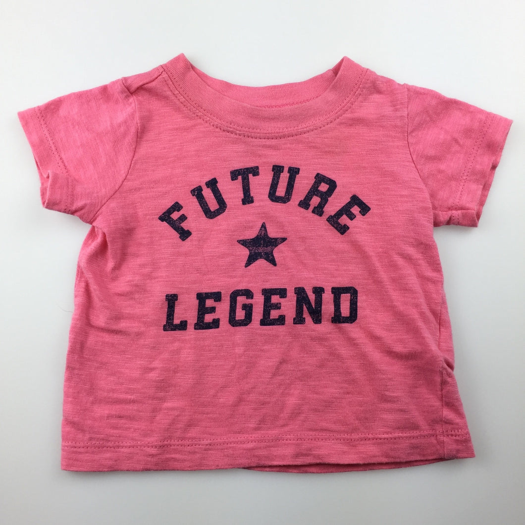 Girls Carter's, pink cotton t-shirt / top, future legend, GUC, size 3 months