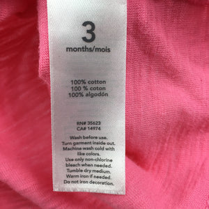 Girls Carter's, pink cotton t-shirt / top, future legend, GUC, size 3 months