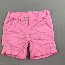 Load image into Gallery viewer, Girls Kids &amp; Co Baby, pink lightweight cotton shorts, adjustable, GUC, size 000