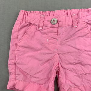 Girls Kids & Co Baby, pink lightweight cotton shorts, adjustable, GUC, size 000