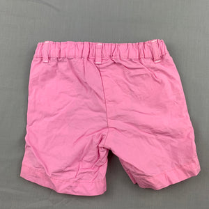 Girls Kids & Co Baby, pink lightweight cotton shorts, adjustable, GUC, size 000