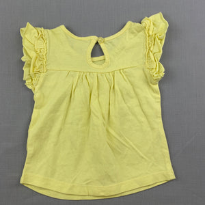 Girls Tiny Little Wonders, yellow cotton t-shirt / tee / top, EUC, size 000